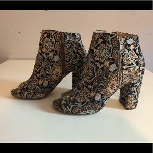 Candie’s Tapestry Open Toe Heels